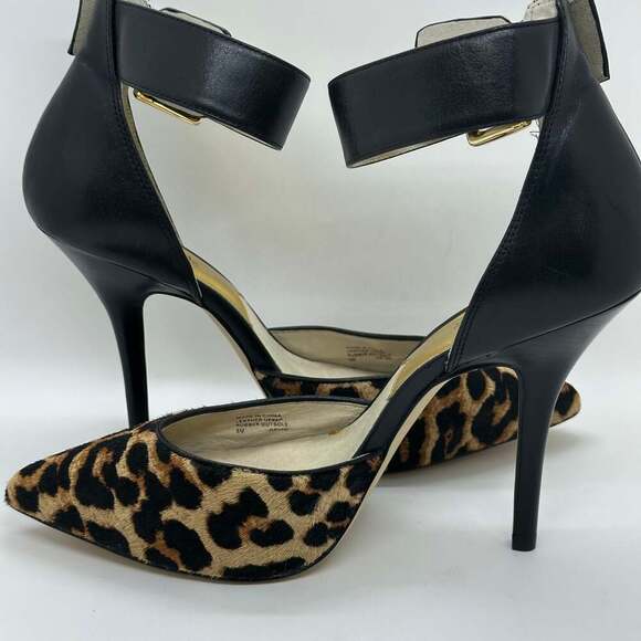 NEW! Michael Kors Leopard Print Ankle Strap Stiletto Heels - Picture 12 of 12